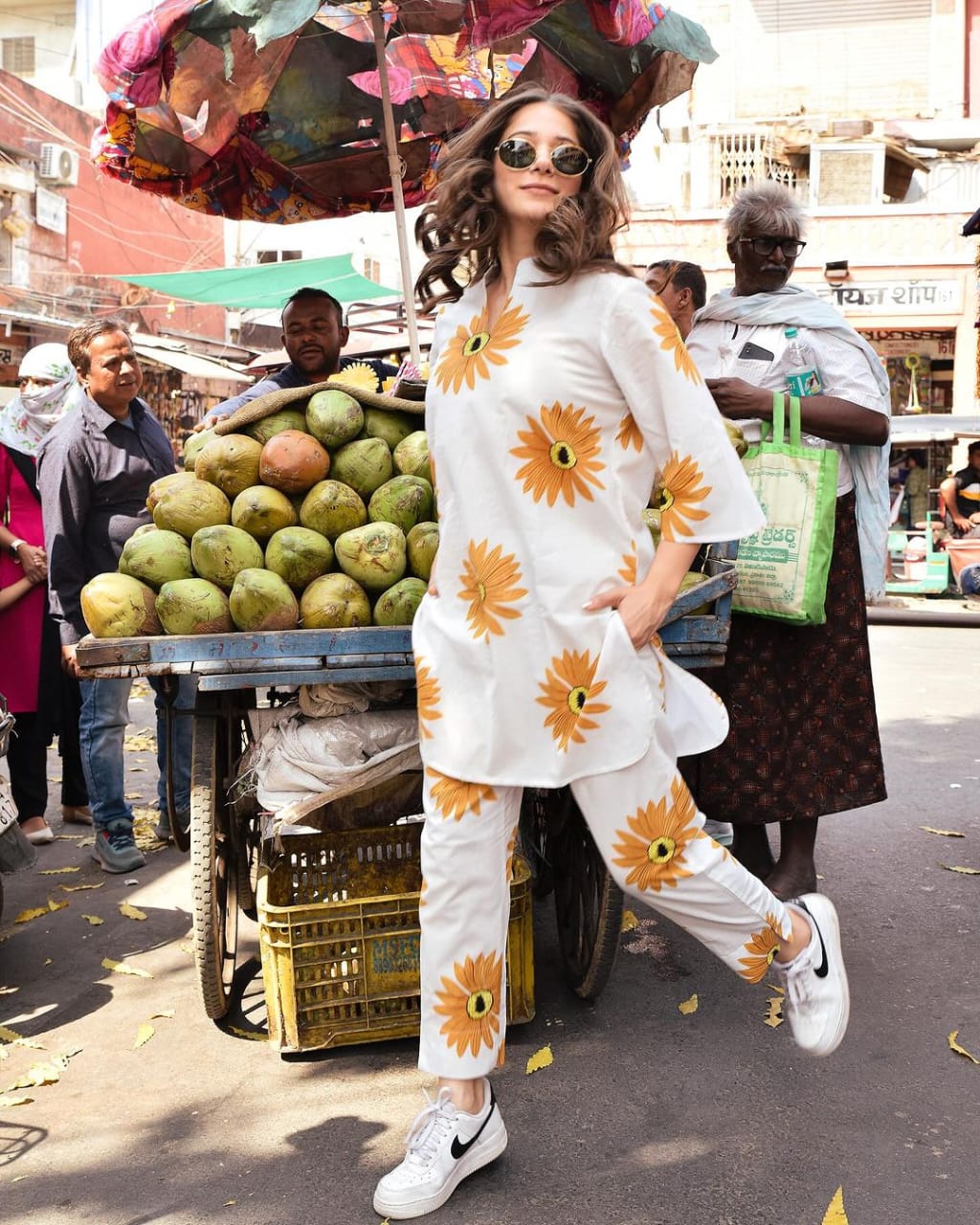 Sunflower Print Casual Co-Ord Set